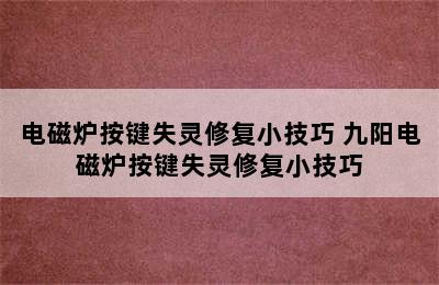 电磁炉按键失灵修复小技巧 九阳电磁炉按键失灵修复小技巧